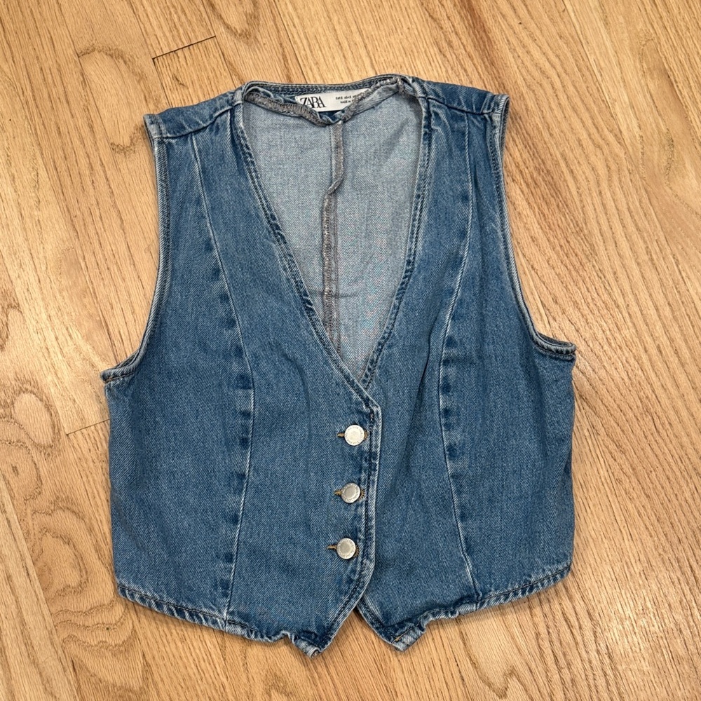 Zara Blue Denim Vest
